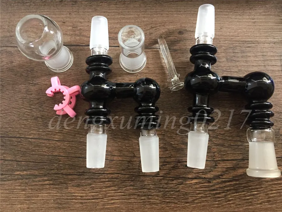 Ângulo mais barato Reclaim Ash Catcher vidro bong oil rigs tubo de vidro Adaptador de Vidro Com Keck Clipe para a tubulação de água