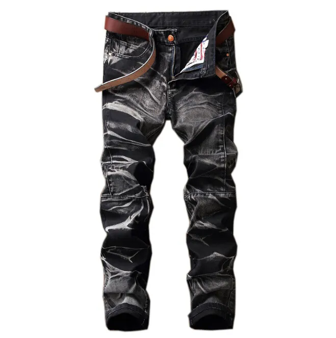 Men Vintage Straight Jeans Fashion Trendy Light Wash Long Pants Spring Autumn Winter Clothing Trousers1867