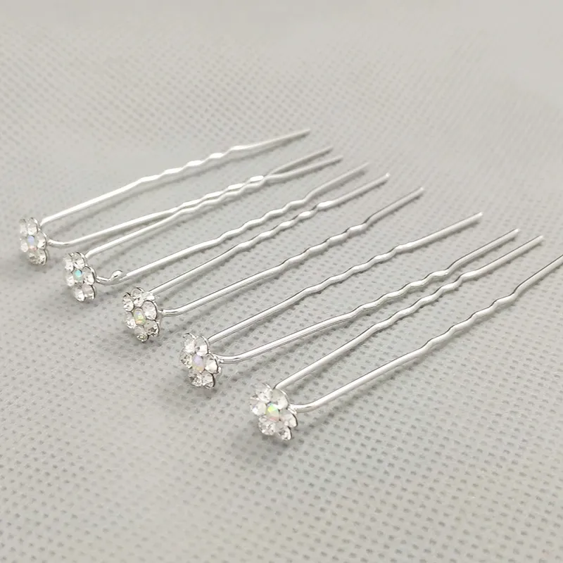 10st Crystal Rhinestone U Shaped Hairpins Headepieces Wedding Bridal Hair Prom Pins Pin Small Size Multi Color