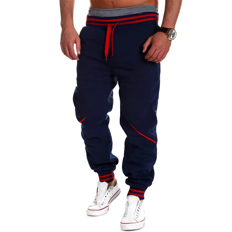 Men's Pants Wholesale-casual Men Harem Baggy Hip Hop Slacks Fashion Long Dance Sweat Striped Sweatpants