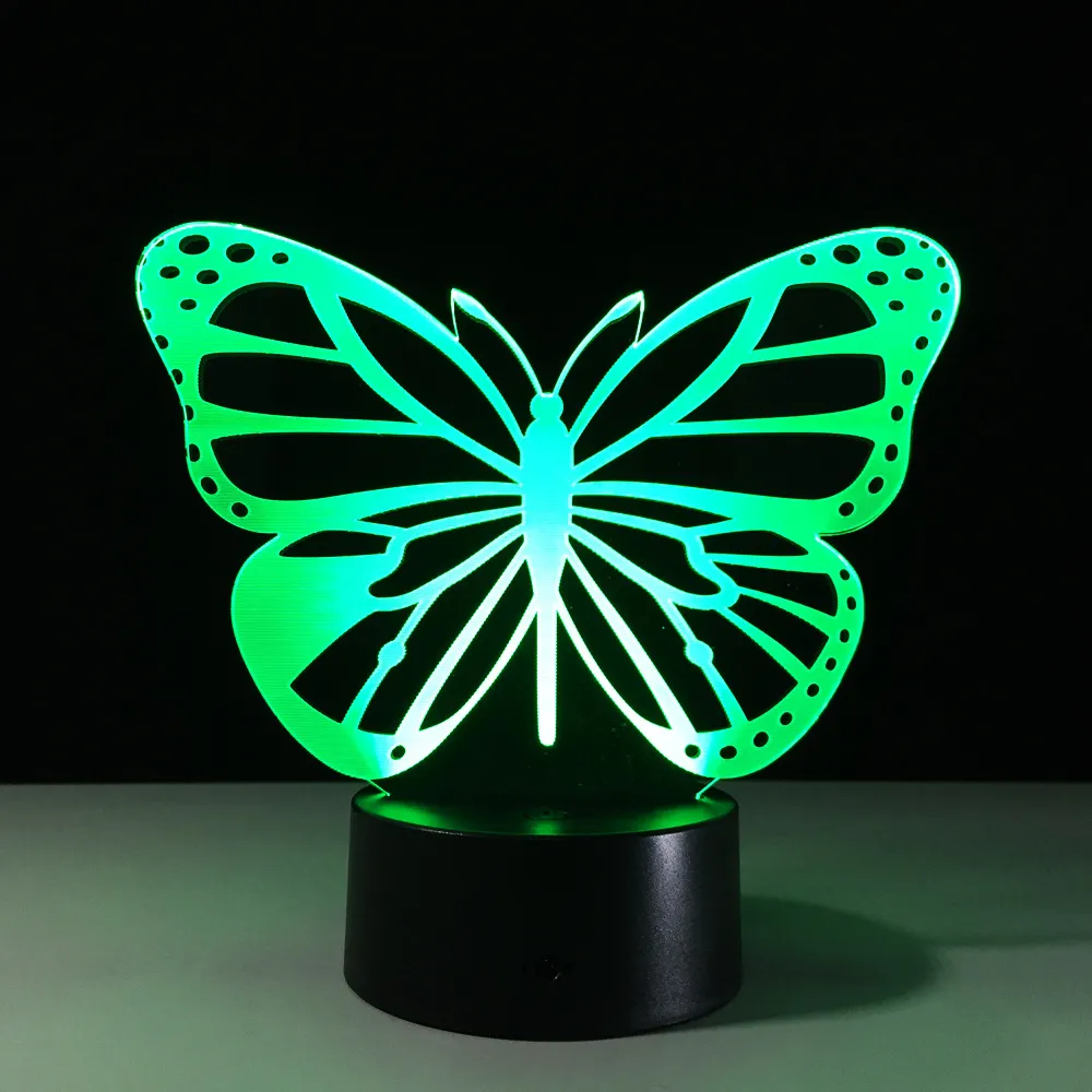 DHgate 2024Acrylic Butterfly LED Table Lamp Touch Colorful 7 Color Night Light Home Decor Lamp Home Garden
