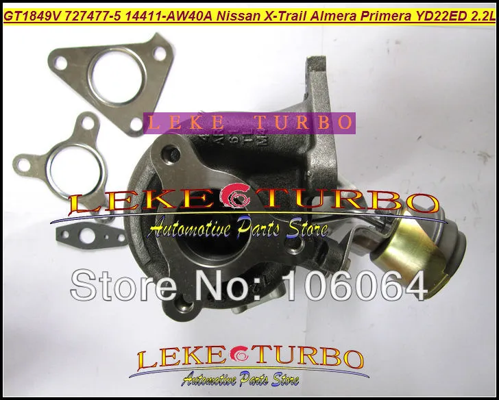 GT1849V 727477-0005 727477-5007S 727477 14411-AW40A NISSAN X-Trail T30 Almera Primera 2003-05 YD22ED YD1 2.2L 136HP Turbocharger (1)