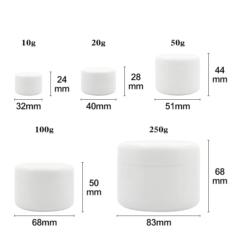 100 Stück 10 g/20 g leere kleine Plastikflaschenbehälter mit mehr Farbe zur Aufbewahrung, klare Cremedose für Hautcreme-Nagelkunst