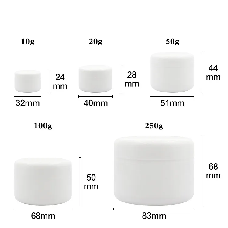 100ピース10g / 20gの空の小さなプラスチックボトル瓶の容器貯蔵のためのより多くの色、スキンクリームネイルアートのためのクリアクリーム錫