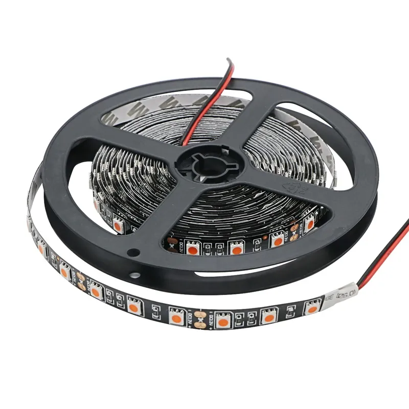 O preto PCB 5M conduziu a tira 5050 SMD não impermeável IP20 60Leds / M Fita A fita flexível conduziu a lâmpada da fita para o feriado do Natal