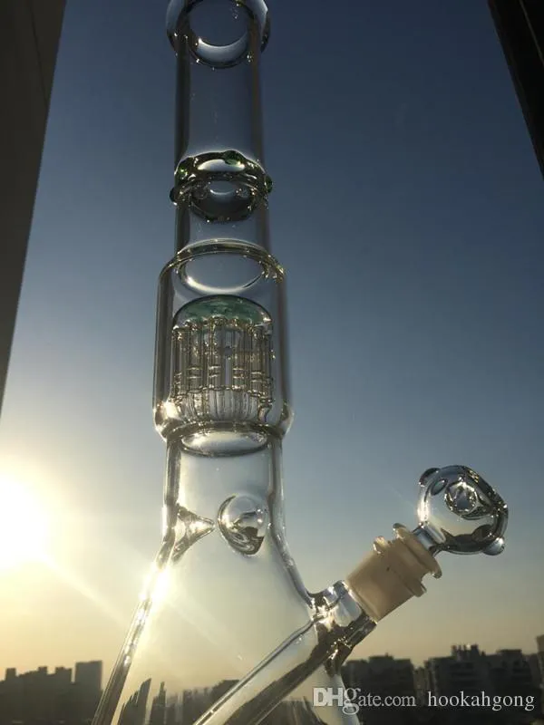 Nuovo narghilè spesso bicchiere di alta qualità con braccio albero perc bong diffuso downstem piattaforme petrolifere tubo dell'acqua in vetro con giunto da 14 mm