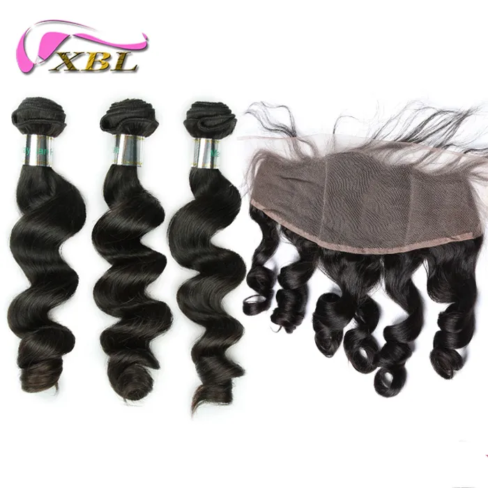 XBL Deep Wave spets frontala malaysiska jungfruliga hår spetsar frontal inom buntar kropp waveloose wavestraightcurly8263185