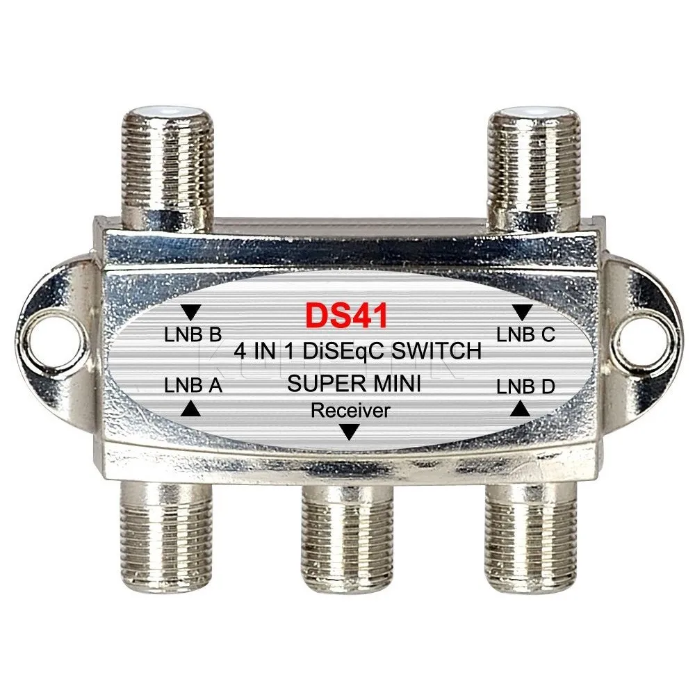 100 шт. Много 4 в 1 DS-41 4x1 DiSEqC переключатель спутники антенны FTA TV LNB переключатель для спутникового ресивера