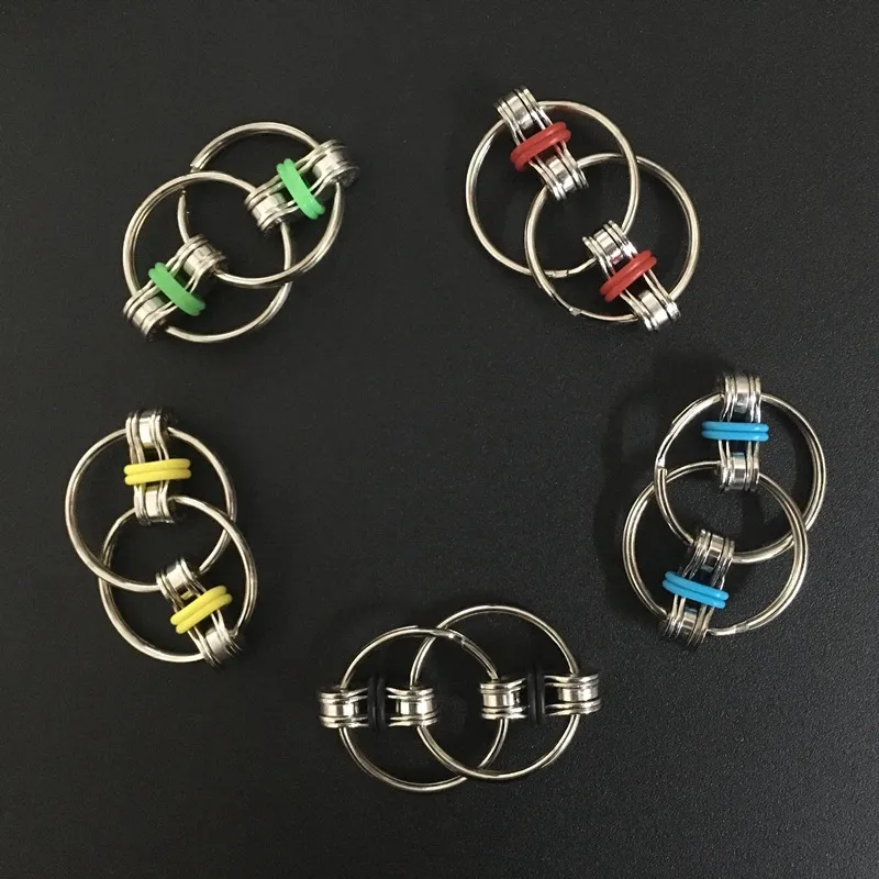 Key Ring Fidget Spinner Gyro Hand Spinner Metal Toy Finger Keyring Chain HandSpinner Toys For Reduce Decompression Anxiety DHL