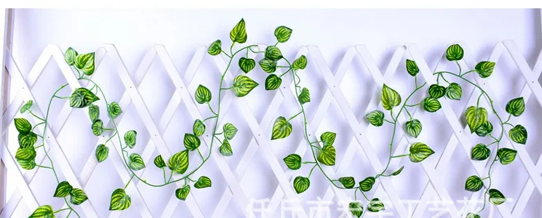 Simulation von Rattanblättern 2M lang 80 Blatt Simulationsblumen grüne Blätter verziert Reben Efeu Tiger Traube Blätter immergrün 12st