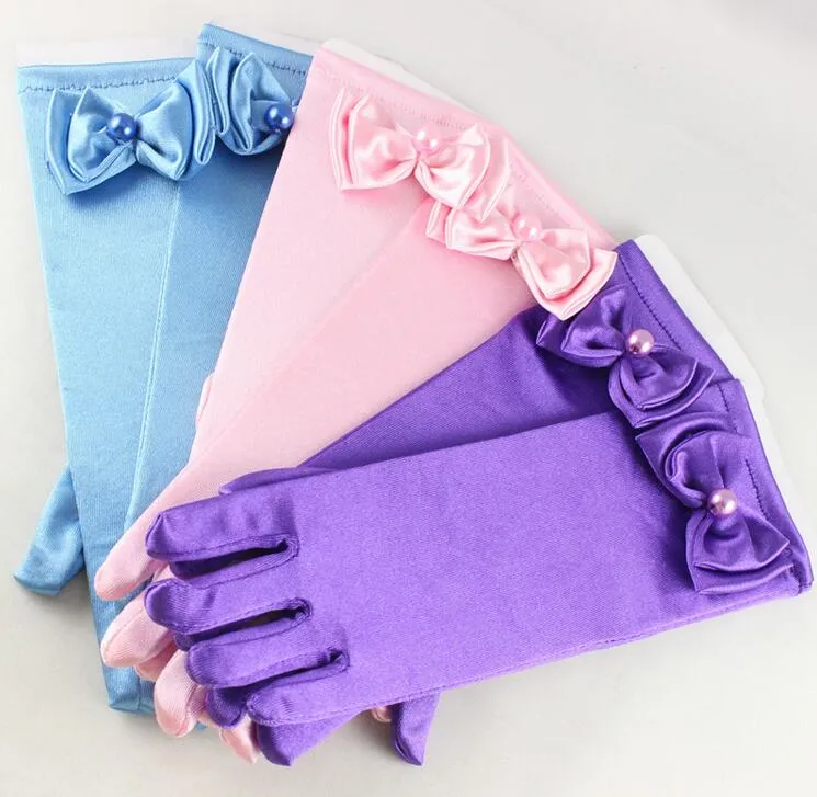 Gants De Mariage Fille Princesse Longs Avec Perles - Accessoires Robe Cérémonie