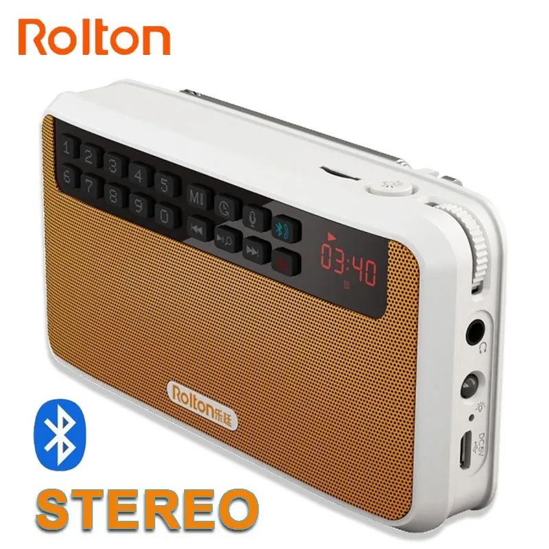 Neueste Wholesale-Rolton E500 Mini-Bluetooth-Lautsprecherbox, unterstützt Bluetooth-Anrufe/TF-Karte/MP3/FM-Radio/Kopfhörer/LED-Licht/Aufnahmetöne