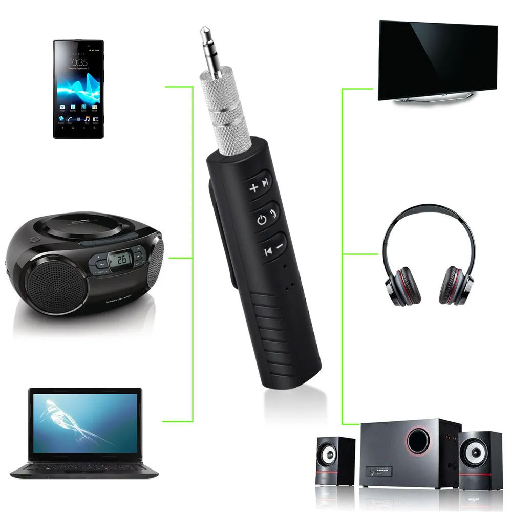 Emetteur Bluetooth voiture clipser audio Bluetooth Récepteur sans fil avec micro pour casque Haut-parleur se connecter avec adaptateur 2