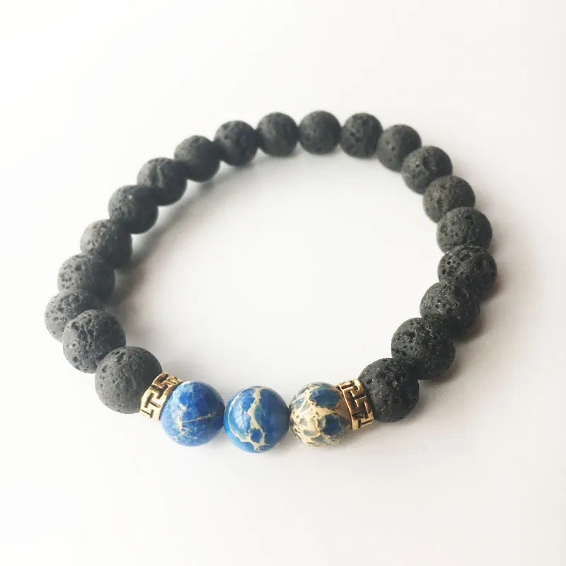 Brand new Natural stone volcanic stone emperor stone turquoise bracelet FB255 a Charm Bracelets