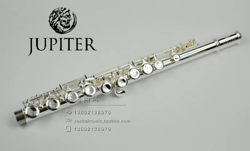 Jupiter JFL-511es 16 hål stängda C Key Flute Cupronickel Silvering Concert Flute Case Cleaning Cloth Stick Glyes Padded Bag