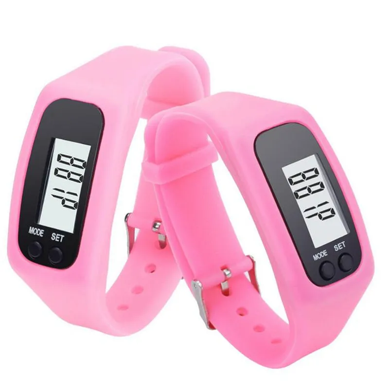 Orologio digitale a pedometro LCD LED Sport Watch Run Passo Walking Calorie Counter orologio da polso Bracciale veloce spedizione