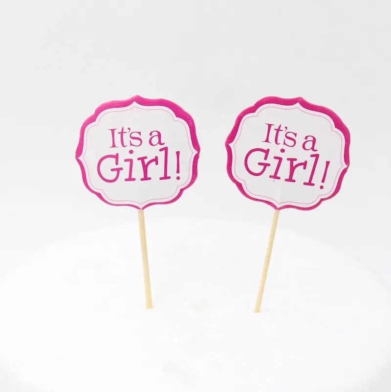 Pink Girl And Blue Boy Party Cake toppers decoration for kids birthday party favors Baby Shower