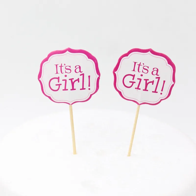 Pink Girl And Blue Boy Party Cake toppers decorazione per feste di compleanno per bambini bomboniere Baby Shower