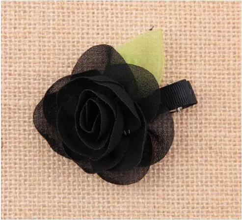 Hair Accessories Children Accessories Satin Rose Flower Hair Clips For Baby Girls Baby Products YH485
