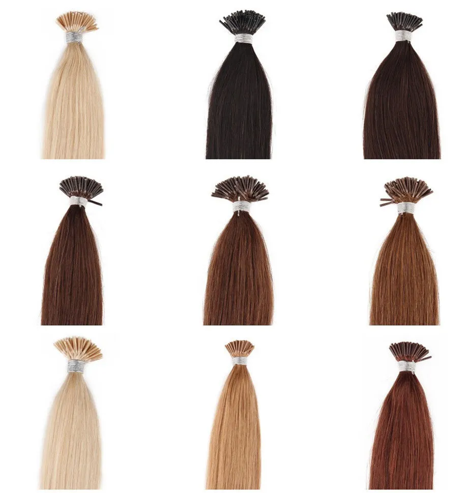 613 Blonde i stick itip Human hair extensions steil Braziliaans menselijk haar prebonded hair extensions 50 gram Op voorraad5698598