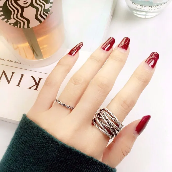 2017 Party Trendy Rings Jewelry Anillos Fashion 925 Name Ring For Woman Unique Thailand Compatible With Pandora Retro Charm