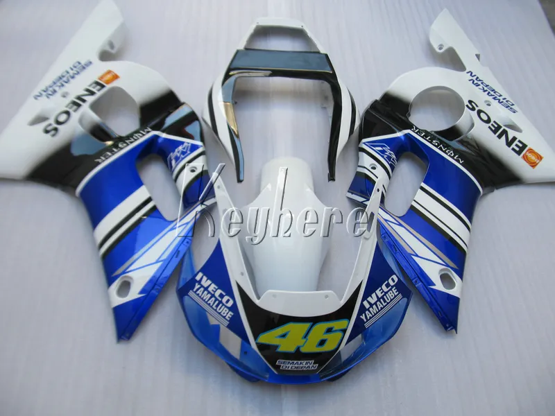 7 carénages cadeaux gratuits pour Yamaha YZR R6 98 99 00 01 02 kit de carénage bleu blanc YZFR6 1998-2002 HT25