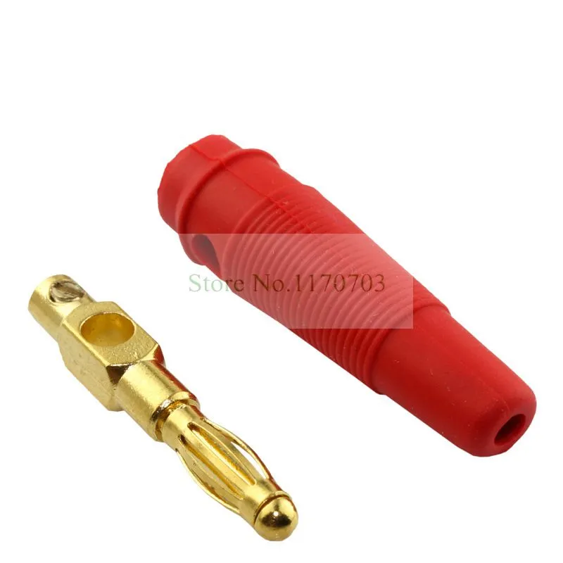 4 Mm High Current High Voltage Full Copper Banana Plug Connector Black