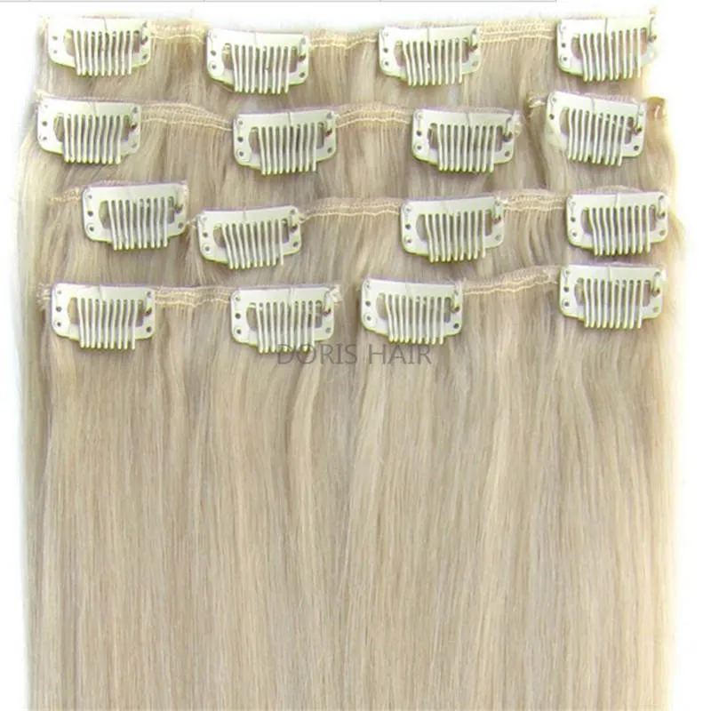 70G 100G 120G Silkesly Straight Remy Clip In On Human Hair Extensions Black Brown Blonde ValTal6435048