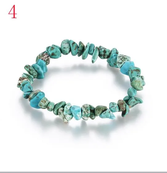 13 Couleurs Guérison Pierre Naturelle Bracelet Élastique Charme Puce Perles Violet Cristal Bracelet Bohème Boho Femmes