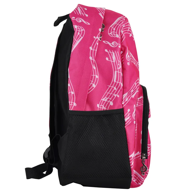 Langlebige Musiknoten Muster Packpack Doppel -Schulter -Racksacks Pink Bags Weihnachtsgeschenke für Mädchen1971825