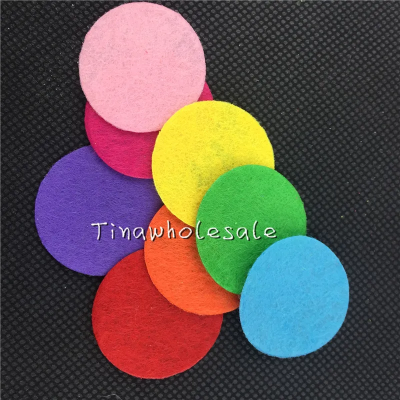 1000 pezzi da 2,5 cm, feltrini colorati da 3 cm il retro di fiori e spille, toppe rotonde da 30 mm, applique circolari in feltro da 30 mm all'ingrosso