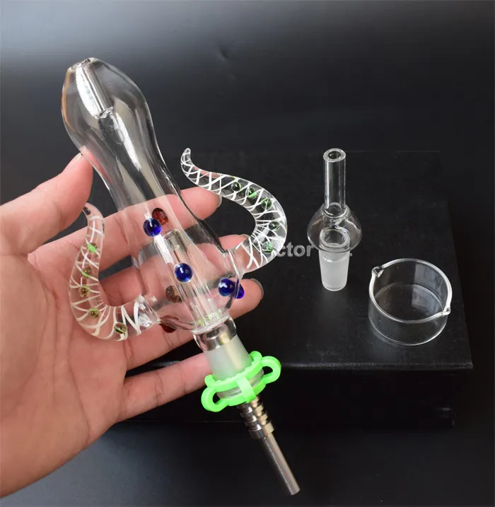 Micro NC Kit Ox Horn Glass Pipe 14mm Joint NC 4.0 Kit Glass Bongs for Smoking Pipes