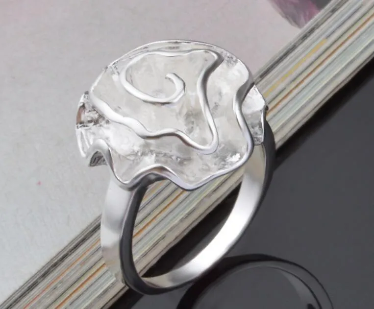 Livre melhor preço 925 Sterling Silver moda jóias Rose encantos anel 10 pçs / lote venda quente Tamanho US6 / 7/8/9/10