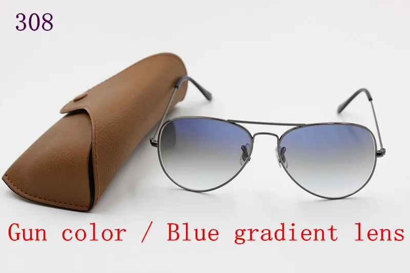 Top Fashion Designer brand SunGlasses For Men Women Gradient Alloy Metal Gold Blue Glass Lens 58mm Original Case Box