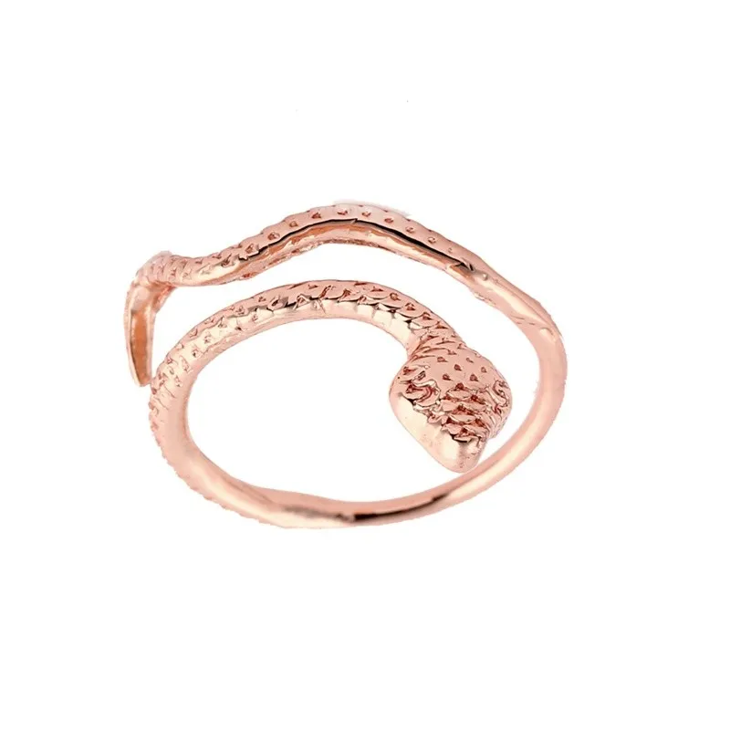 Fashion Rings Adjustable Cute Snake Ring Silver Gold Rose Gold Plated Brass Jewelry for Women Girl Can Mix Color EFR072 Factory Price