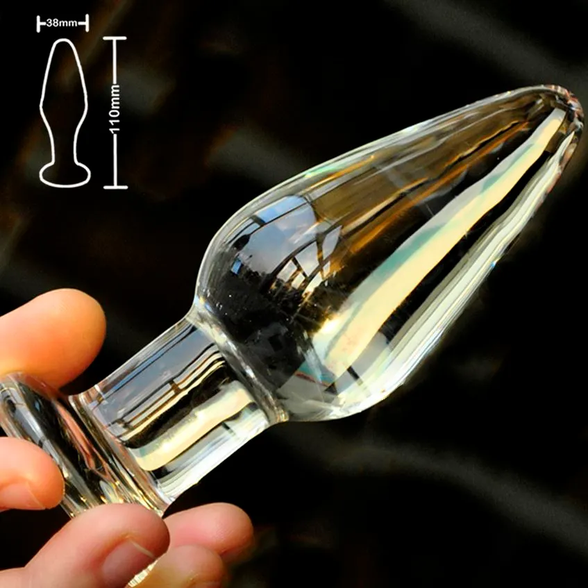 Pyrex glass butt plug anal dildo bead crystal ball fake male penis female masturbator adult product sex toy for women men gay 17308