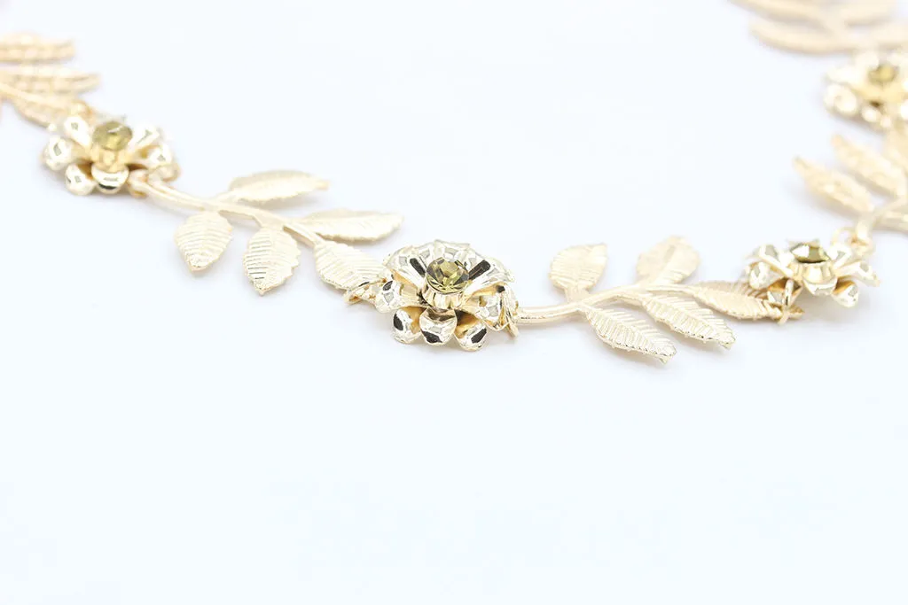 Femmes mode feuille d'or/fleur bijoux tête pièce bandeau de cheveux forme élégante JYL # R45