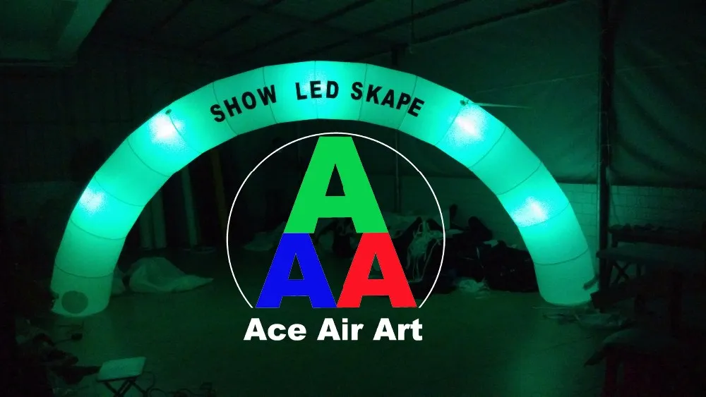 Semicircle Inflatable Advertising Arch Stage Archway With LED Light for party event trade show with colorful lighting