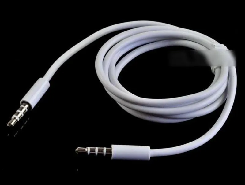 1 M 3.5mm Macho para Macho de Áudio Estéreo Jack AUX Cabo Auxiliar para iphone 6 5 5s para ipad MÚSICA JOGADOR de CARRO Branco