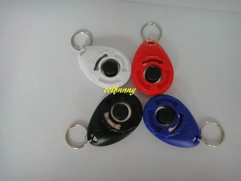 Fast shipping Dog Pet Clicker Dog click Training Trainers With Key Chain Pets Trainer Supplies