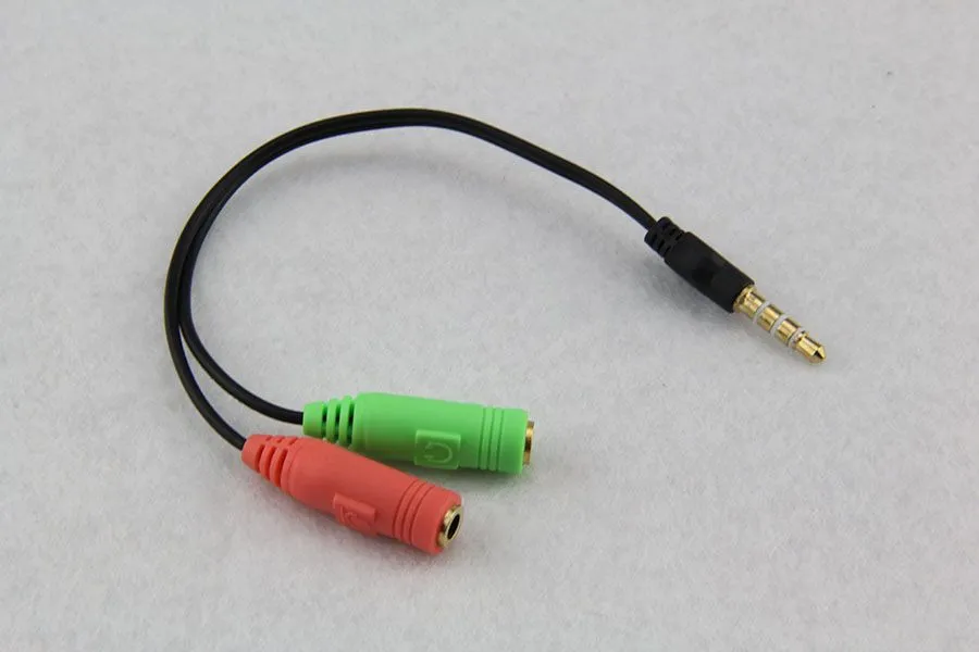 2 à 1 adaptateur de câble audio tête de conversion de ligne en deux casque de téléphone portable ordinateur lecteur mp3 boîte de jeu microphone tourner 