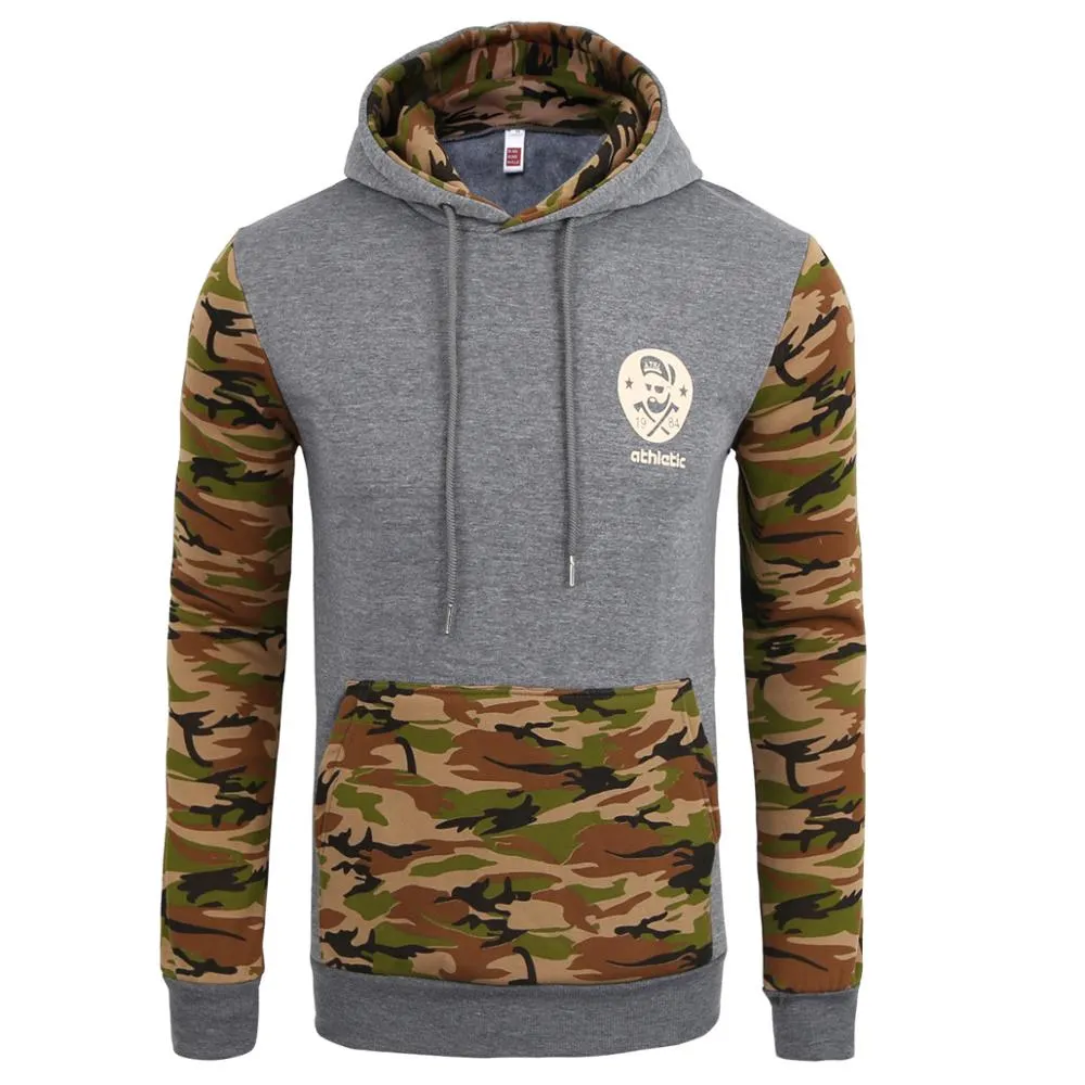 Felpe con cappuccio da uomo Camouflage Army Pullover con cappuccio Tute da uomo Felpa slim fit da uomo Taglia USA S-XXL