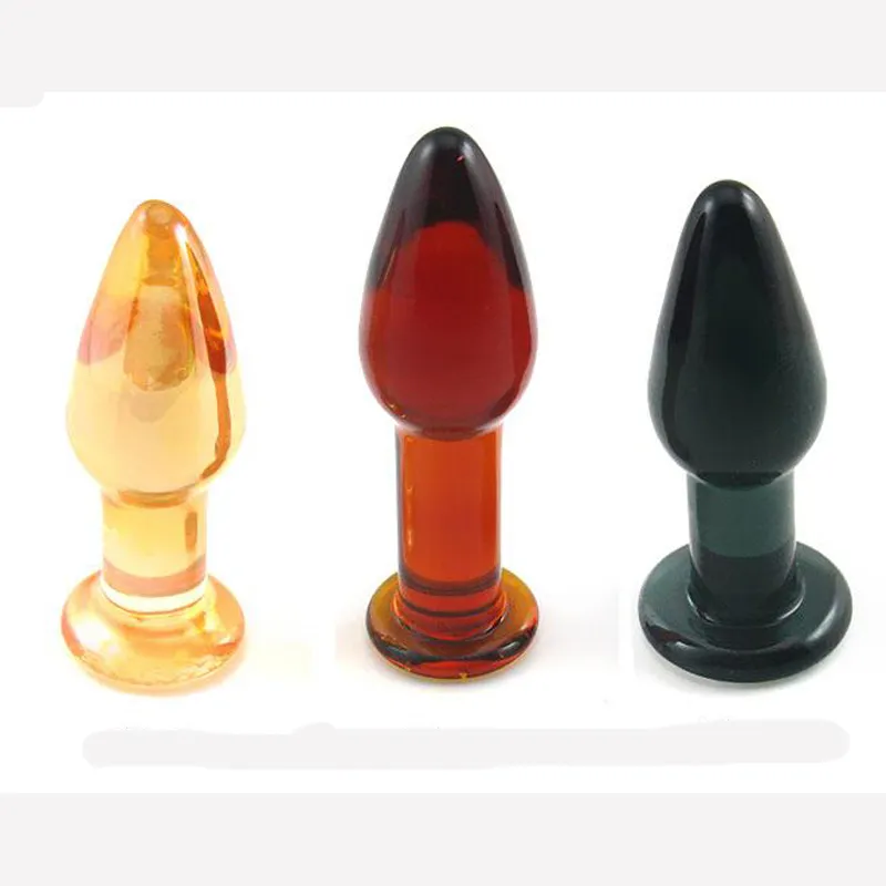 Cristallo dildo anale vetro pyrex butt plug artificiale cazzo maschio pene femmina masturbarsi giocattolo del sesso per adulti per donne uomini gay