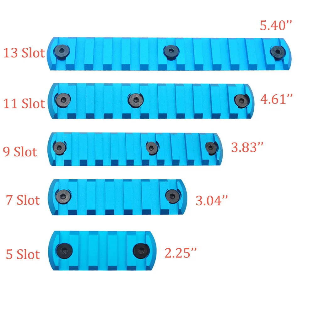 Anodizzato Blu 5 7 9 11 13 Sezioni Picatinny/Weaver Rail per Key Mod Paramani Sistema Alluminio Spedizione Gratuita