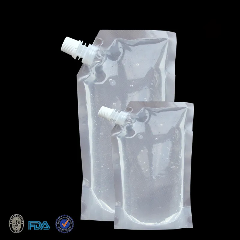 235ml / 423 ml / 1000 ml Toptan Stand-up Plastik İçecek Ambalaj Çantası Bezi Kılıfı İçecek Sıvı Suyu Süt Kahve Için