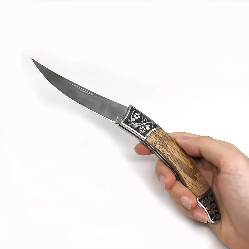 Moon 619f couteau utilitaire pliant 7cr17mov lame en acier inoxydable Steelzebrawood Handle Survival Camping Randonnée Couteaux extérieurs EDC T9549640
