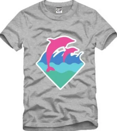 Novas roupas casuais masculinas da moda Pink Dolphin T-shirts para homens Hip hop T-shirts Atacado S-3XL frete grátis