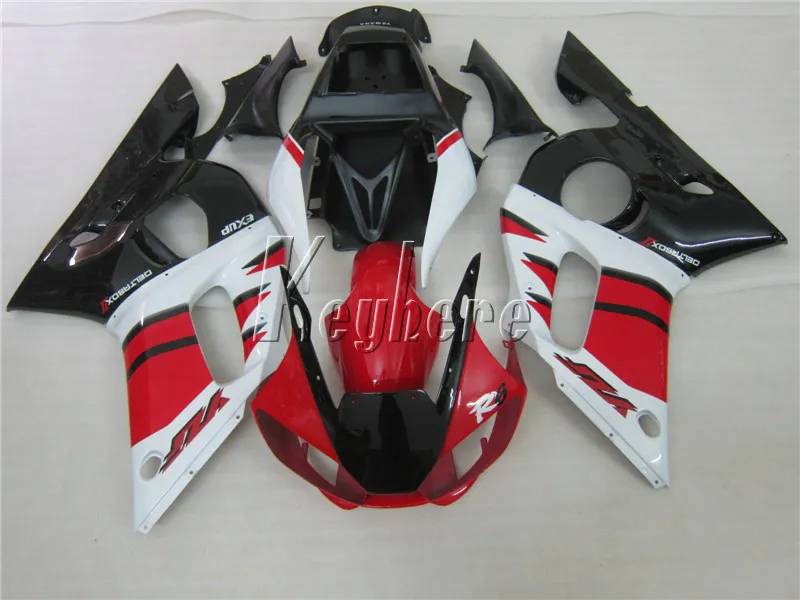 Kit carénage haut de gamme pour Yamaha YZR R6 98 99 00 01 02 kit carénages blanc rouge noir YZFR6 1998-2002 HT14