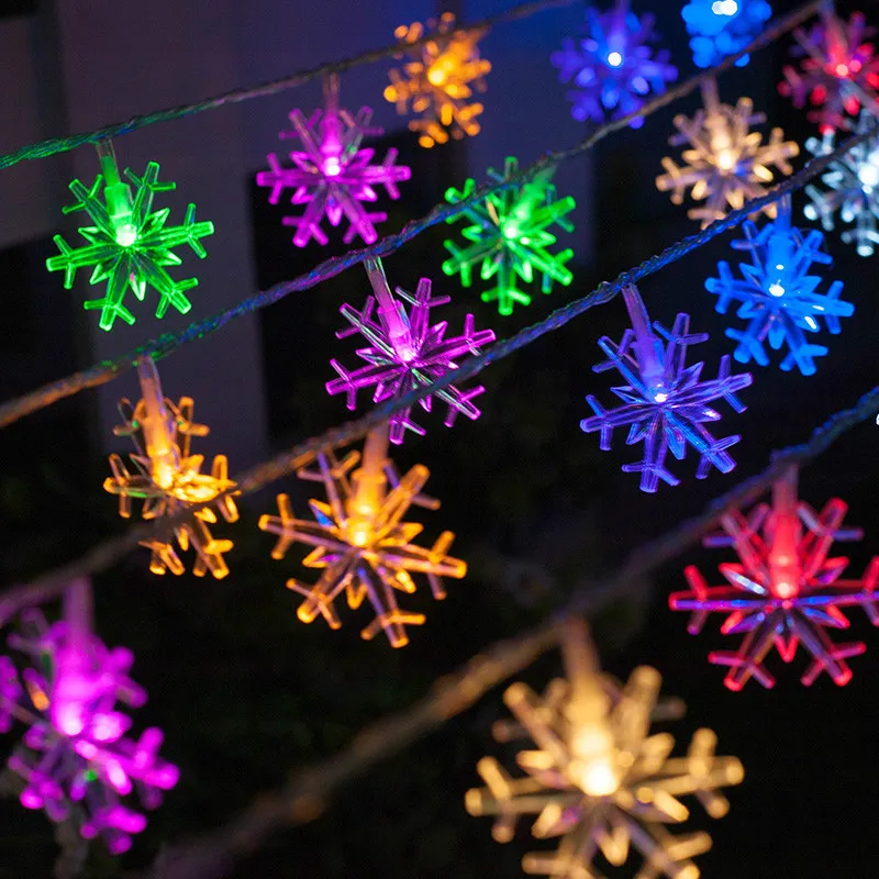 10M 70LED Christmas lights snowflake lamp AC 220V holiday lighting for outdoor/wedding party decoration curtain string lights