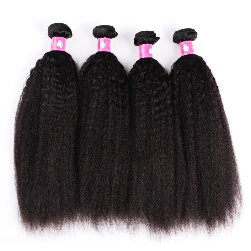 hele 10 bundels veel 7a kinky rechte maagdelijke braziliaanse haar weeft 1b natuurlijke zwarte menselijke remy haar inslag voor zwarte vrouwen foraw254O